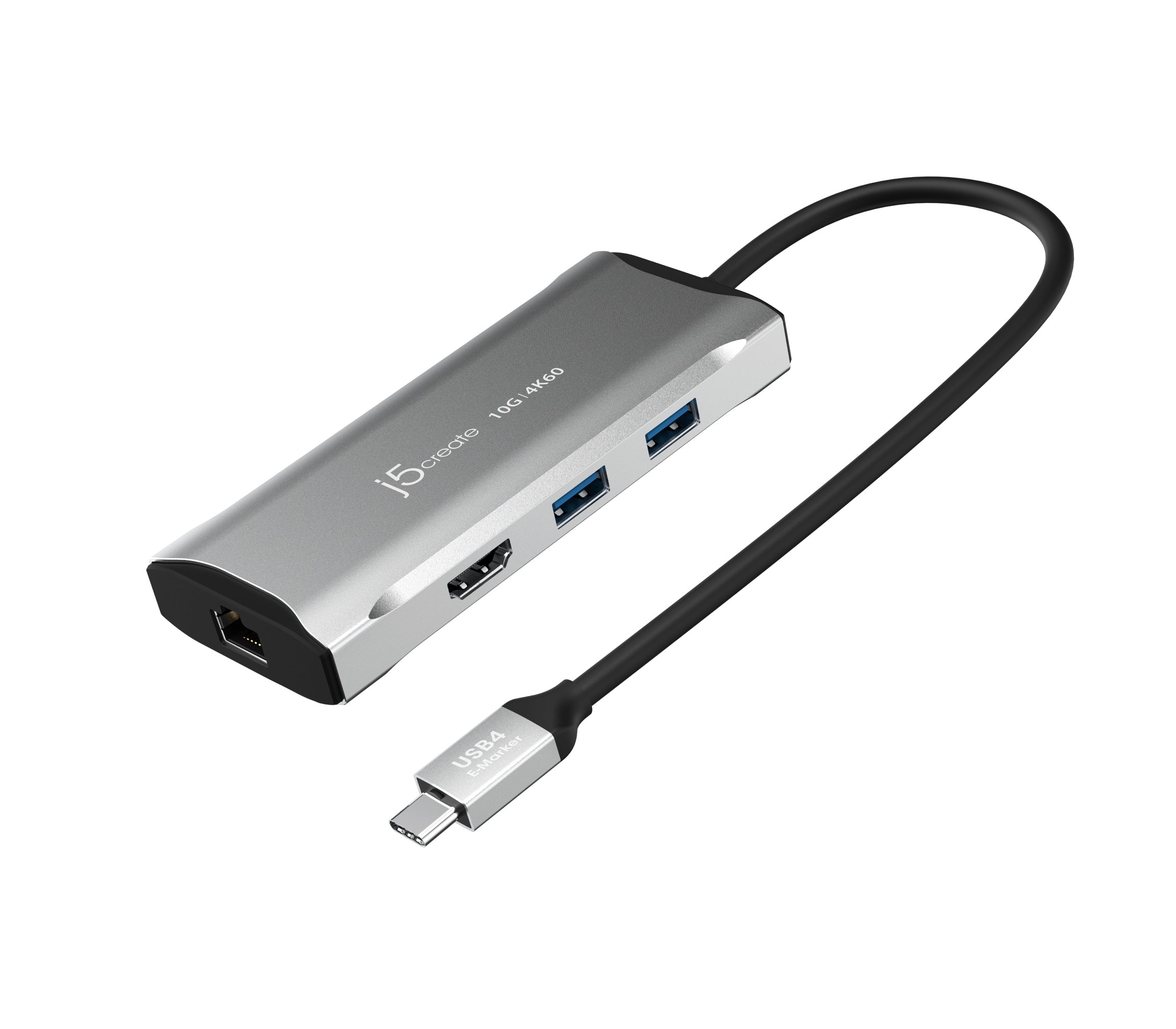 j5create JCD392 4K60 Elite USB-C® 10Gbps Travel Dock, Space Grey