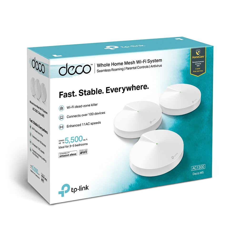 TP-Link AC1300 Deco Whole Home Mesh Wi-Fi System, 3-Pack