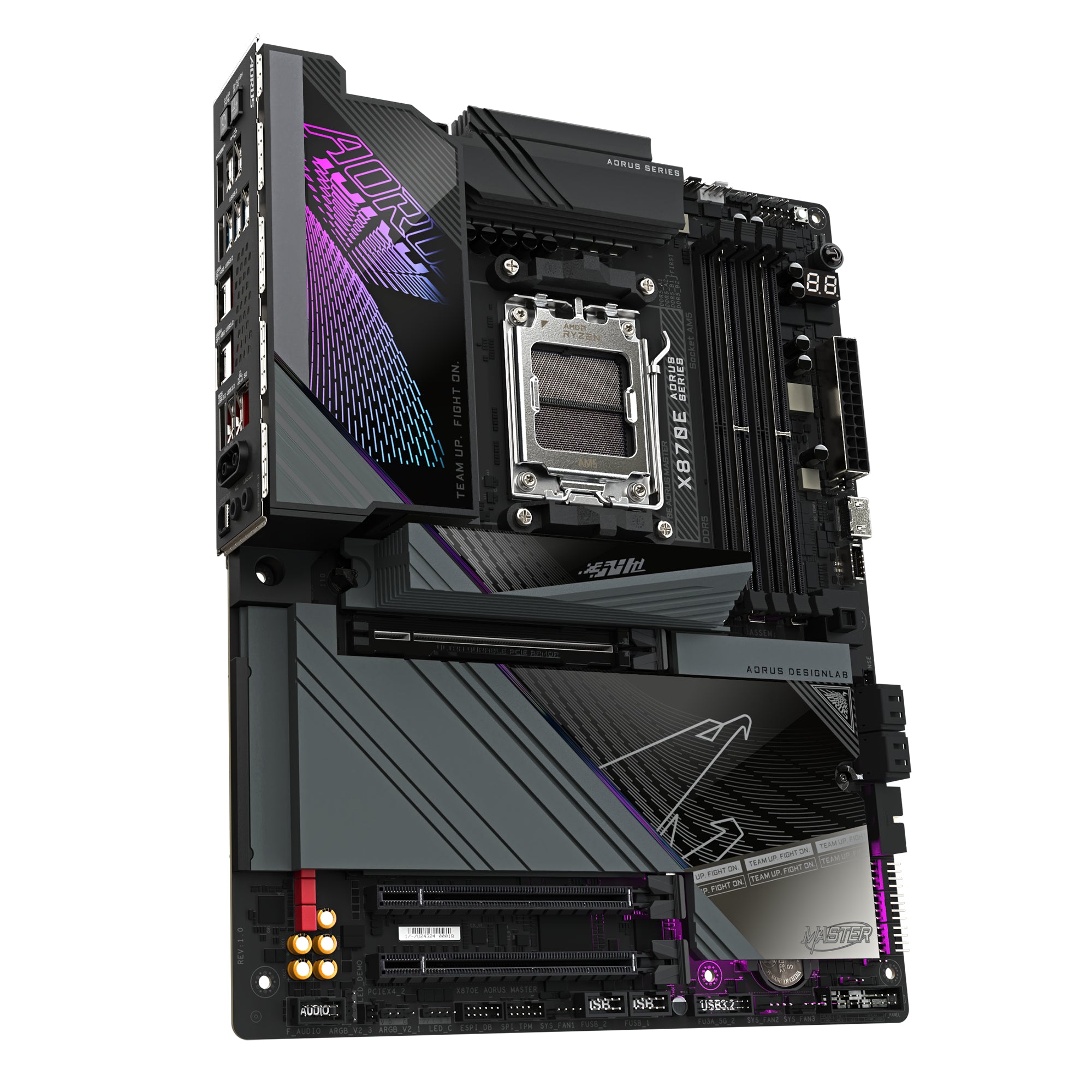 Gigabyte X870E AORUS MASTER AMD AM5 ATX Motherboard 4x DDR5~256GB,3x PCIe x16, 4x M.2, 4x SATA 6, 8x USB 3.2, 2x USB2.0, 2x USB-C,