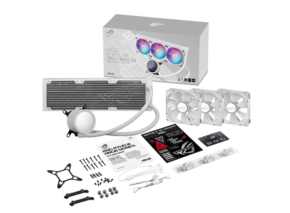 ASUS ROG RYUO III 360 ARGB WHT Processor Liquid cooling kit 12 cm White